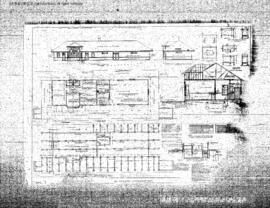 Great Northern Engineering Drawing, Depot at Odessa, Washington, 1932