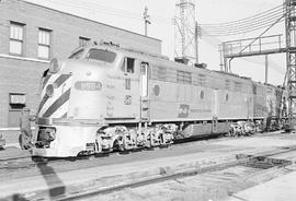 Burlington Northern diesel locomotive 9984 at Chicago, Illinois in 1972.