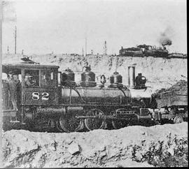 Unidentified  Steam Locomotive Number 82, circa 1925.