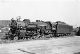 Canadian National Railway Company steam locomotive 5629 at Durand, Michigan, circa 1956.