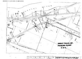 Plat Map of Great Northern Facilities at Great Falls, Montana, 1918