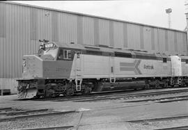 Amtrak diesel locomotive 532 at an unknown location in May 1974.