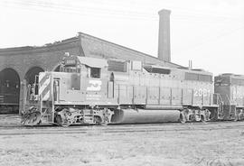 Burlington Northern diesel locomotive 2081 at Tacoma, Washington in 1972.