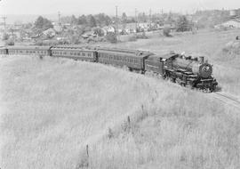 Northern Pacific directors' special at Elma, Washington, circa 1948.