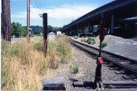 Burlington Northern Railroad mainline at Renton, Washington in 1991.