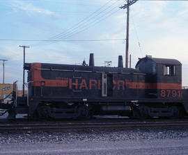 Indiana Harbor Belt Railroad diesel locomotive 8791 at Proviso, Illinois on July 26, 1986.