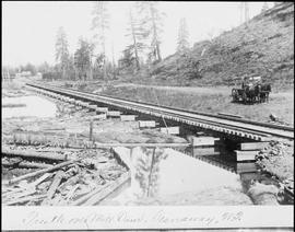 Northern Pacific bridge at Teanaway, Washington Territory, circa 1886.