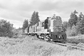 Burlington Northern diesel locomotive 1298 at Between Porter and Oakville, Washington in 1971.