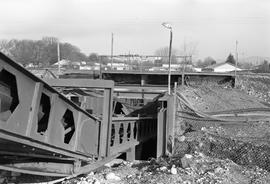 Burlington Northern Railroad gravel bunker at Longview, Washington, in November 1975.