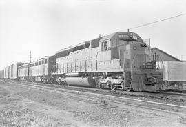 Burlington Northern diesel locomotive 6423 at Tacoma, Washington in 1971.