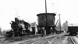 Pacific Coast Railroad water tank at Renton, Washington in 1944.