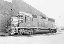 Burlington Northern diesel locomotive 3022 at Burlington, Iowa in 1972.