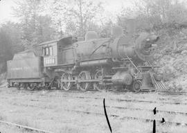 Northern Pacific steam locomotive 1370 at Kanaskat, Washington, in 1944.