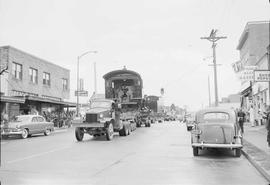 Northern Pacific steam locomotive 1364 at Ruston, Washington, in 1954.