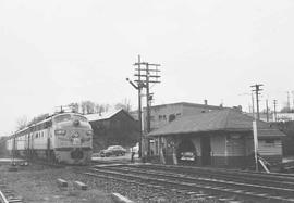 Union Pacific diesel locomotive UP 141C at Tacoma-McCarver Street, Washington, in 1962.