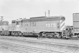 Burlington Northern diesel locomotive 1978 at Tacoma, Washington in 1971.