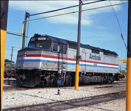 Amtrak diesel locomotive 344 at Hialeah, Florida on July 28, 1987.