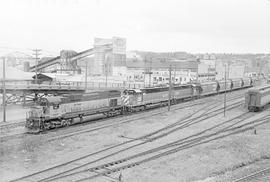 Burlington Northern diesel locomotive 4368 at Tacoma, Washington in 1973.