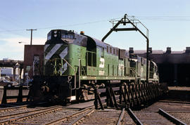 Burlington Northern Railroad Company diesel locomotive 4191 at Portland, Oregon in 1978.