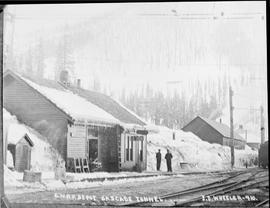 Great Northern Railway telegraph station at Wellington, Washington, circa 1910.