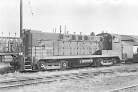 Burlington Northern diesel locomotive 421 at Tacoma, Washington in 1971.