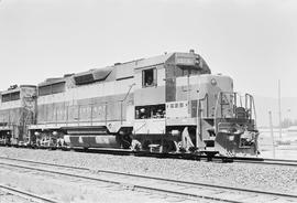 Burlington Northern diesel locomotive 2518 at Bonners Ferry, Idaho in 1971.