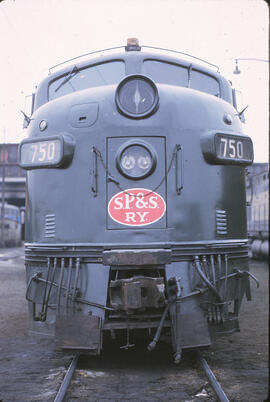 Spokane, Portland & Seattle Diesel Locomotive 750 at Spokane, Washington, 1970