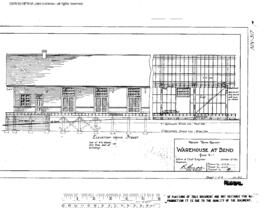 Spokane, Portland, and Seattle Railway Engineering Drawing, Warehouse at Bend, Oregon, 1911