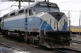 Burlington Northern Diesel Locomotive 436 at Denver, Colorado, 1974