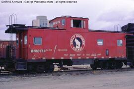 Burlington Northern Caboose 10174 at Denver, Colorado, 1973