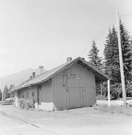 Northern Pacific station at Darrington, Washington, circa 1966.