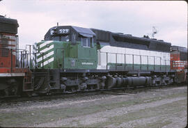 Burlington Northern Diesel Locomotives 529 at Spokane, Washington, 1970