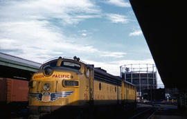 Union Pacific Railroad Company diesel locomotive 516 at Portland, Oregon in 1959.