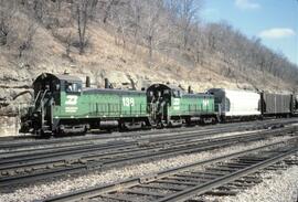 Burlington Northern Diesel Locomotive Number 138 at Saint Paul, Minnesota In 1979