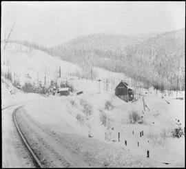 Northern Pacific old station at Stampede, Washington, in circa 1916.