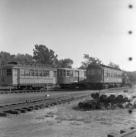 Canadian Railway Museum streetcars at Delson, Quebec on August 24, 1969.