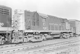 Burlington Northern diesel locomotive 4191 at Tacoma, Washington in 1971.