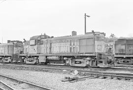 Burlington Northern diesel locomotive 4002 at Vancouver, Washington in 1971.