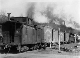 Pacific Coast Railroad freight train at Taylor, Washington in 1941.