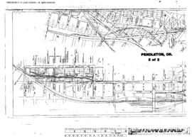 Plat Map of Northern Pacific Facilities at Pendleton, Oregon, 1945