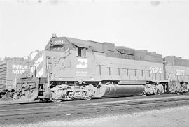 Burlington Northern diesel locomotive 2084 at Seattle, Washington in 1973.