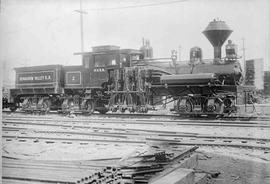 Newaukum Valley Railroad Steam Locomotive Number 2 at Napavine, Washington, circa 1920.