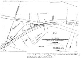 Plat Map of Great Northern Facilities at Rollins, Washington, 1920