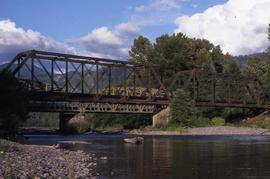 Burlington Northern bridge on the Nooksack River at Deming, Washington, in 2001.