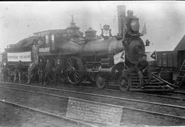 Chicago, Burlington and Quincy Railroad  steam locomotive 205 at New Castle, Wyoming, on May 2, 1...