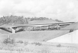 Burlington Northern diesel locomotive 4248 at Woodland, Washington in 1976.