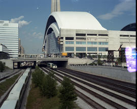 Toronto GO Transit commuter train at Toronto, Ontario on July 05, 1990.