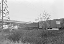 Northern Pacific diesel locomotive 239 at Black River, Washington, in 1970.