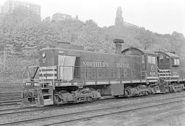 Burlington Northern diesel locomotive 900 at Tacoma, Washington in 1972.