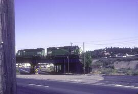 Burlington Northern 2087, Burlington Northern 2078 at Spokane, Washington in 1988.